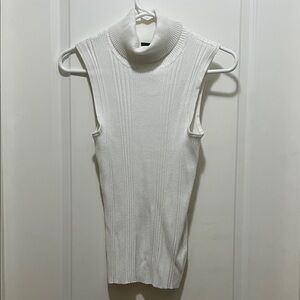 White Sleeveless Turtleneck Sweater